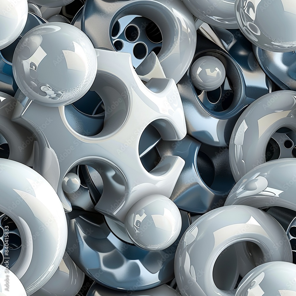 An abstract 3D sculpture of intertwined geometric shapes, such as cubes and spheres, with a reflective metallic surface and dramatic lighting. Minimal pattern banner wallpaper, simple background, An abstract 3D sculpture of intertwined geometric shapes, such as cubes and spheres, with a reflective metallic surface and dramatic lighting. Minimal pattern banner wallpaper, simple background,