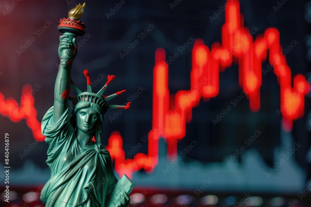 Fototapeta premium Iconic symbol of freedom holding a lighted candle, suitable for use in patriotic or inspirational contexts