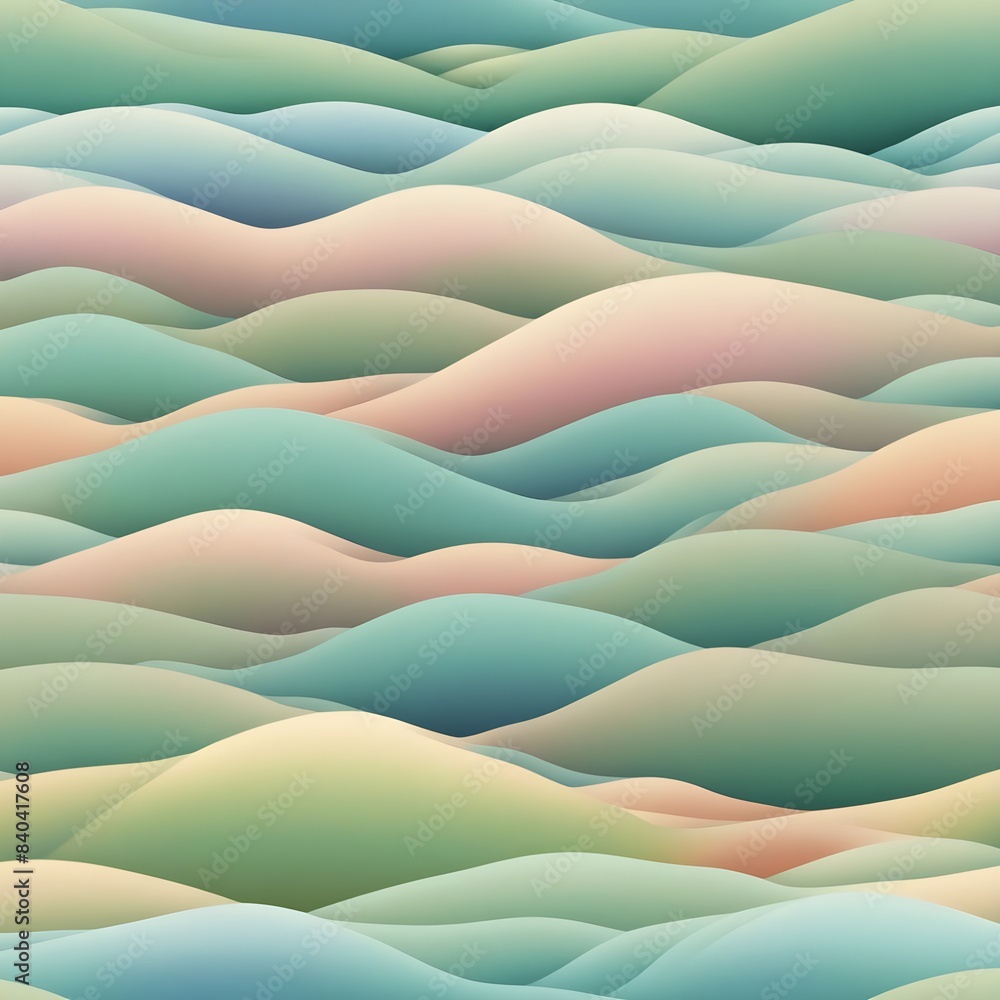 Fototapeta premium seamless pattern smooth impression rolling hills digitally