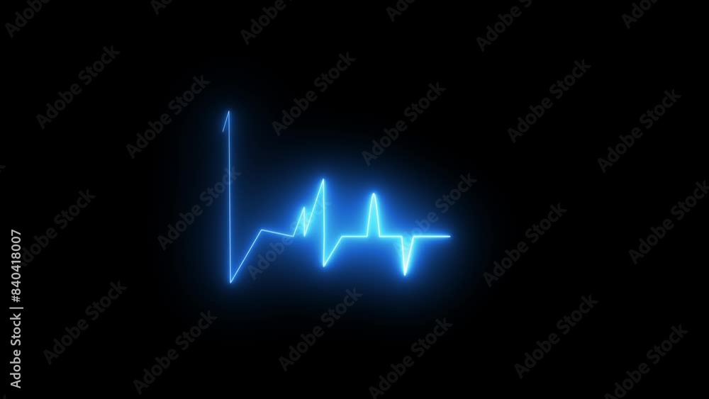 Emergency monitoring. glowing neon heart pulse heartan Emergency monitoring. glowing neon heart pulse heartan