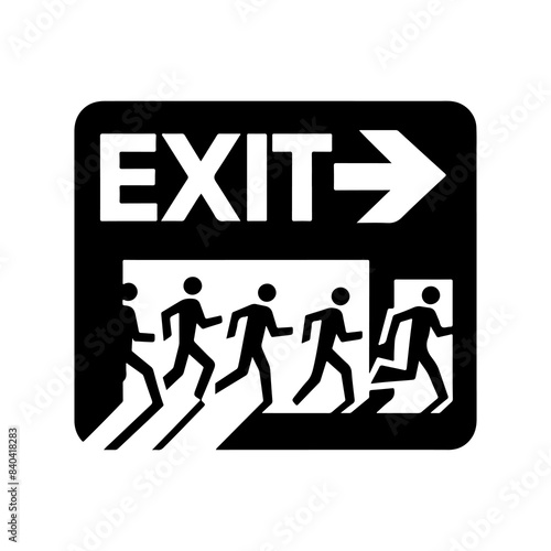 Emergency sign icon silhouette. Exit Signs silhouette vector. Escape exit symbol modern, simple, vector