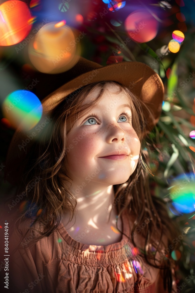 A playful child is portrait illuminated with rainbow gel lighting, creating a whimsical and colorful scene that captures the joy and vibrancy of childhood. A playful child is portrait illuminated with rainbow gel lighting, creating a whimsical and colorful scene that captures the joy and vibrancy of childhood.