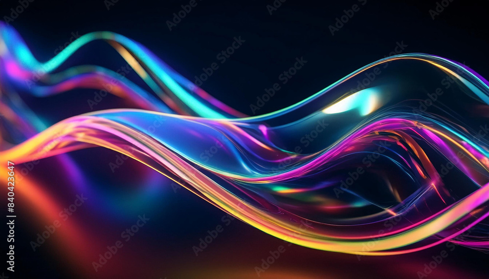 Holographic Neon Fluid Waves Holographic Neon Fluid Waves
