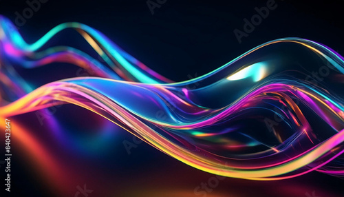 Holographic Neon Fluid Waves 