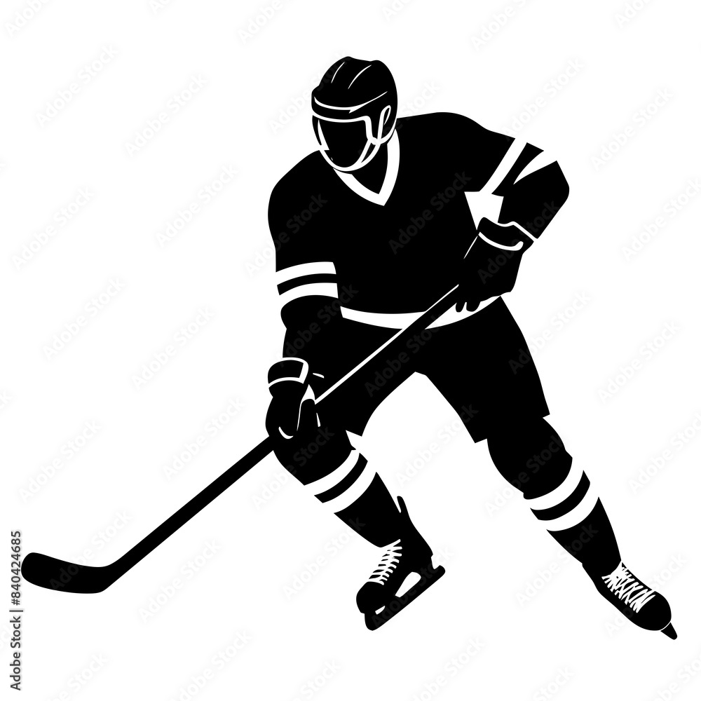 Fototapeta premium Hockey player silhouette vector illustration