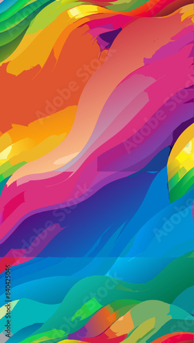 The image features a stunning gradient background that smoothly transitions through a range of vibrant colors.