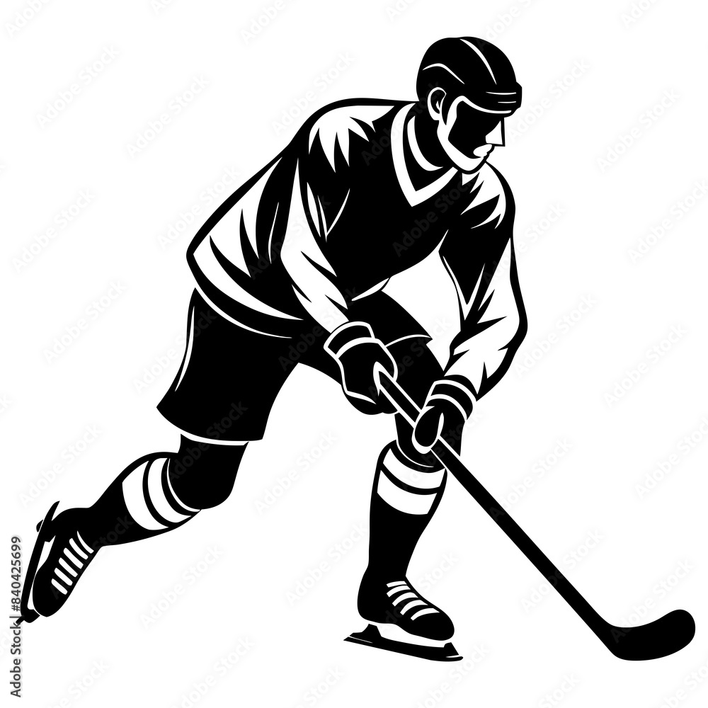 Obraz premium Hockey player silhouette vector illustration 