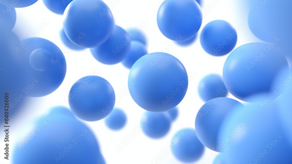 Abstract Blue Spheres Floating in a White Space, Creating a 3D Background of Smooth, Circular Shapes Abstract Blue Spheres Floating in a White Space, Creating a 3D Background of Smooth, Circular Shapes