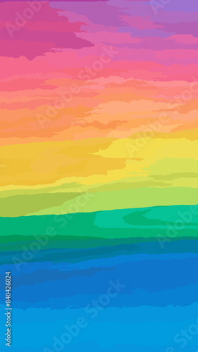 The image features a stunning gradient background that smoothly transitions through a range of vibrant colors.