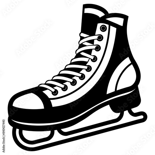 Hockey skate silhouette vector illustration 