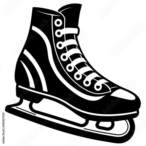 Hockey skate silhouette vector illustration 