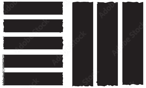 Set of adhesive tape, washi, mini tape vector sticker illustration. isolated on white background. EPs 10/AI