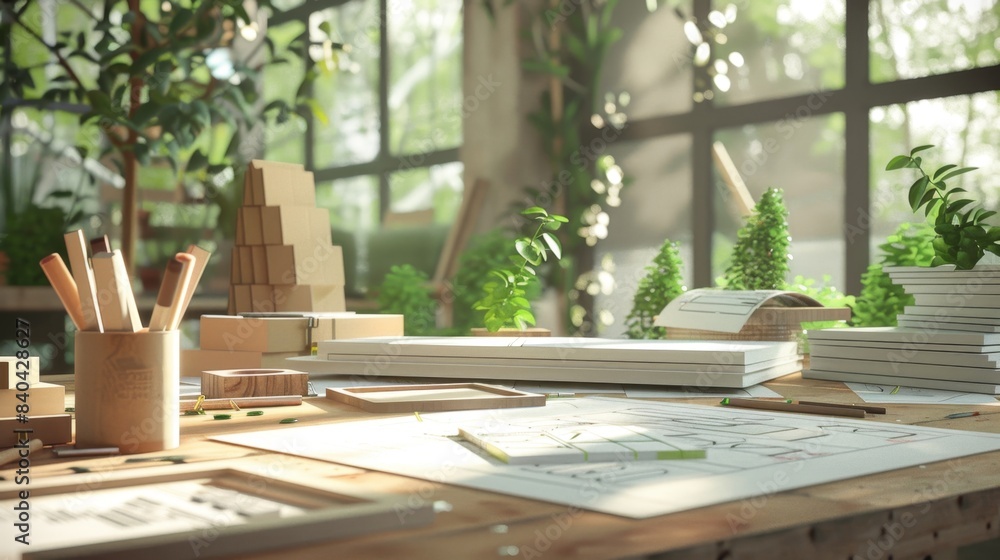 Green Architect's Workspace Sustainable Design EcoFriendly Materials and FutureForward Plans Green Architect's Workspace Sustainable Design EcoFriendly Materials and FutureForward Plans