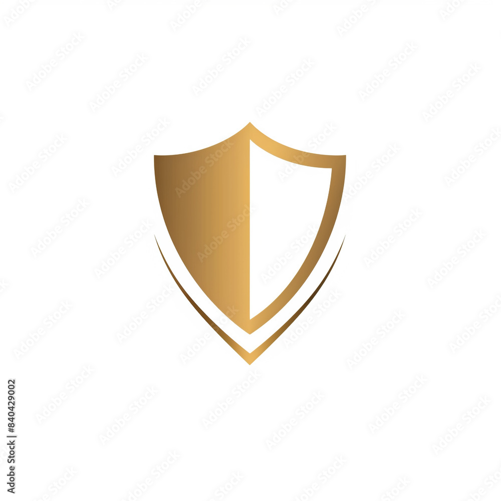 golden shield logo on white background golden shield logo on white background
