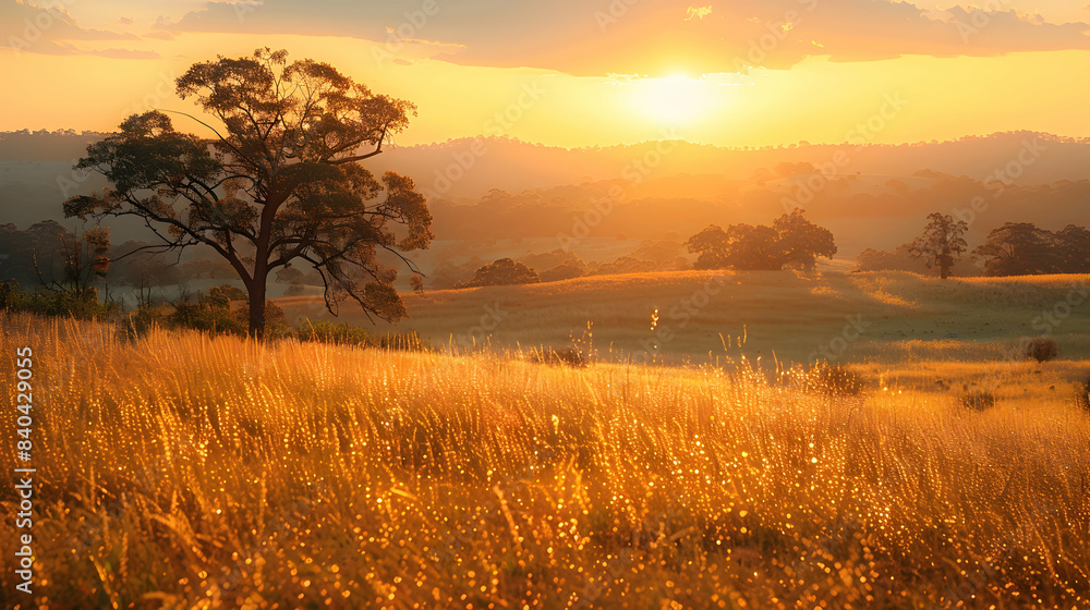 A vast nature savannah meadow with tall grasses and scattered acacia trees, the sunlight creating a warm and inviting atmosphere A vast nature savannah meadow with tall grasses and scattered acacia trees, the sunlight creating a warm and inviting atmosphere