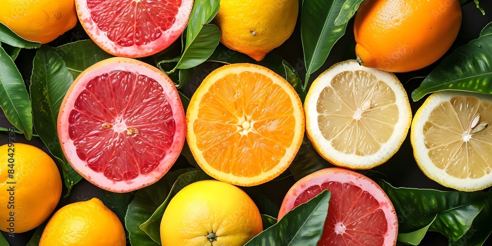 Exploring the Origins of Exotic and Citrus Fruits Alongside Their Vibrant Leaves. Concept Fruit Origins, Exotic Fruits, Citrus Fruits, Vibrant Leaves, Historic Exploration Exploring the Origins of Exotic and Citrus Fruits Alongside Their Vibrant Leaves. Concept Fruit Origins, Exotic Fruits, Citrus Fruits, Vibrant Leaves, Historic Exploration