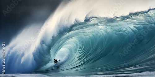 A surfer conquers a massive wave. Concept Extreme Sports, Surfing, Ocean Adventure, Courageous Athletes, Adrenaline Rush photo