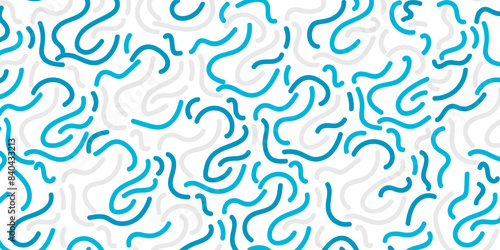 Blue and white line doodle art image.
