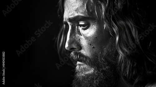  The serene face of Jesus, capturing His compassion and divine wisdom.  © Lamina