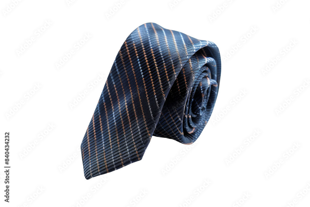 Blue and Gold Striped Necktie Isolated on White Background Blue and Gold Striped Necktie Isolated on White Background
