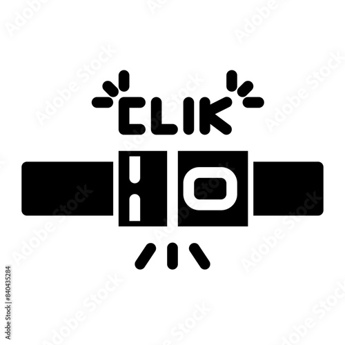  the seat belt makes a -click- sound glyph icon