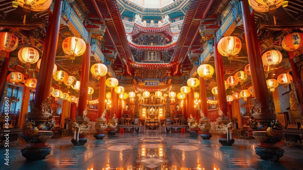 Obraz premium Buddha temples for Vesak are decorated with elaborate ornaments