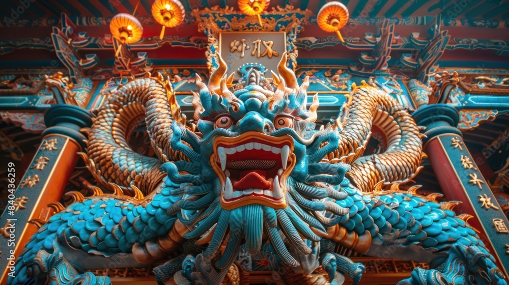 Fototapeta premium Buddha temples for Vesak are decorated with elaborate ornaments