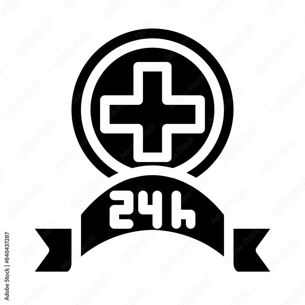 24 hour health service solid icon 24 hour health service solid icon