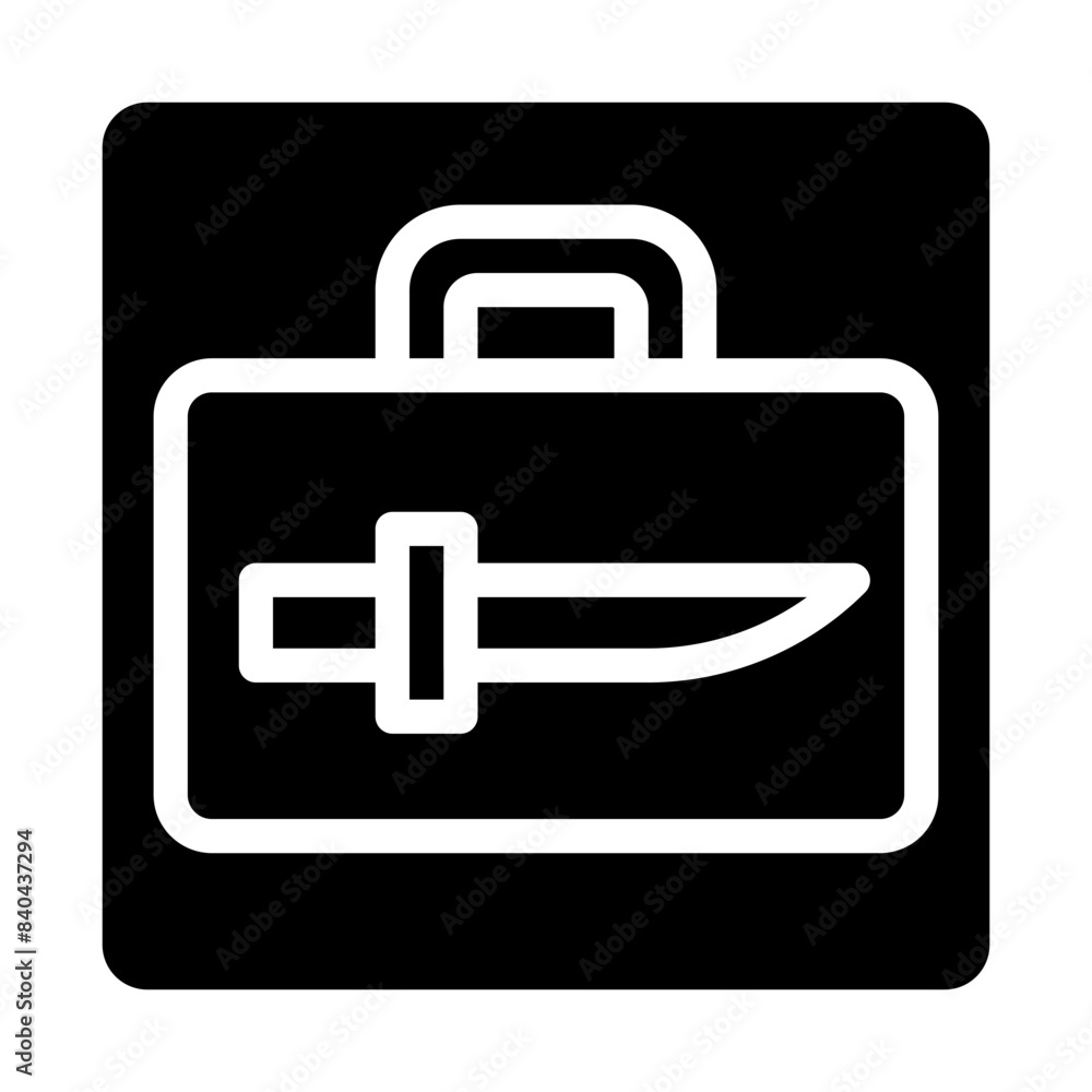 x ray of suitcase with knife solid icon x ray of suitcase with knife solid icon