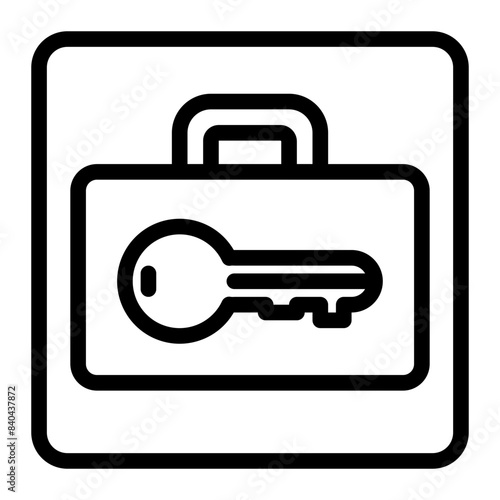 suitcase locked line icon