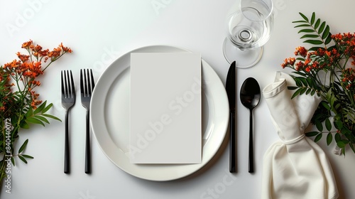 A blank restaurant menu on white background, great for showcasing menu design