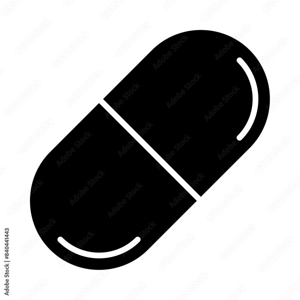 capsule pill icon, silhouette vector isolated on white background. simple and modern design capsule pill icon, silhouette vector isolated on white background. simple and modern design