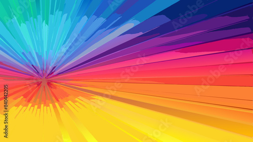 The image features a stunning gradient background that smoothly transitions through a range of vibrant colors.