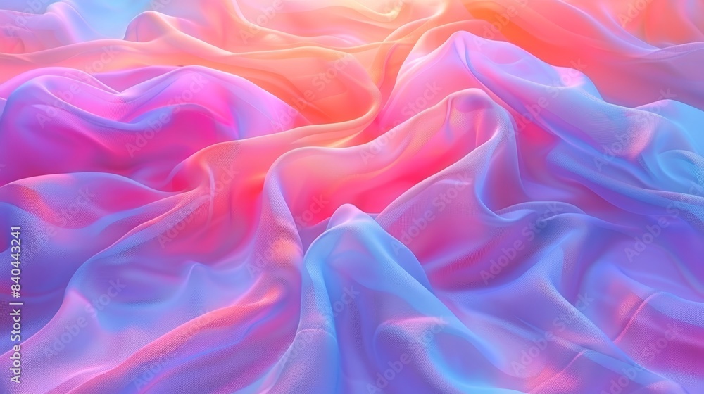 Obraz premium Soft pastel silk waves calming abstract background with copy space for text placement