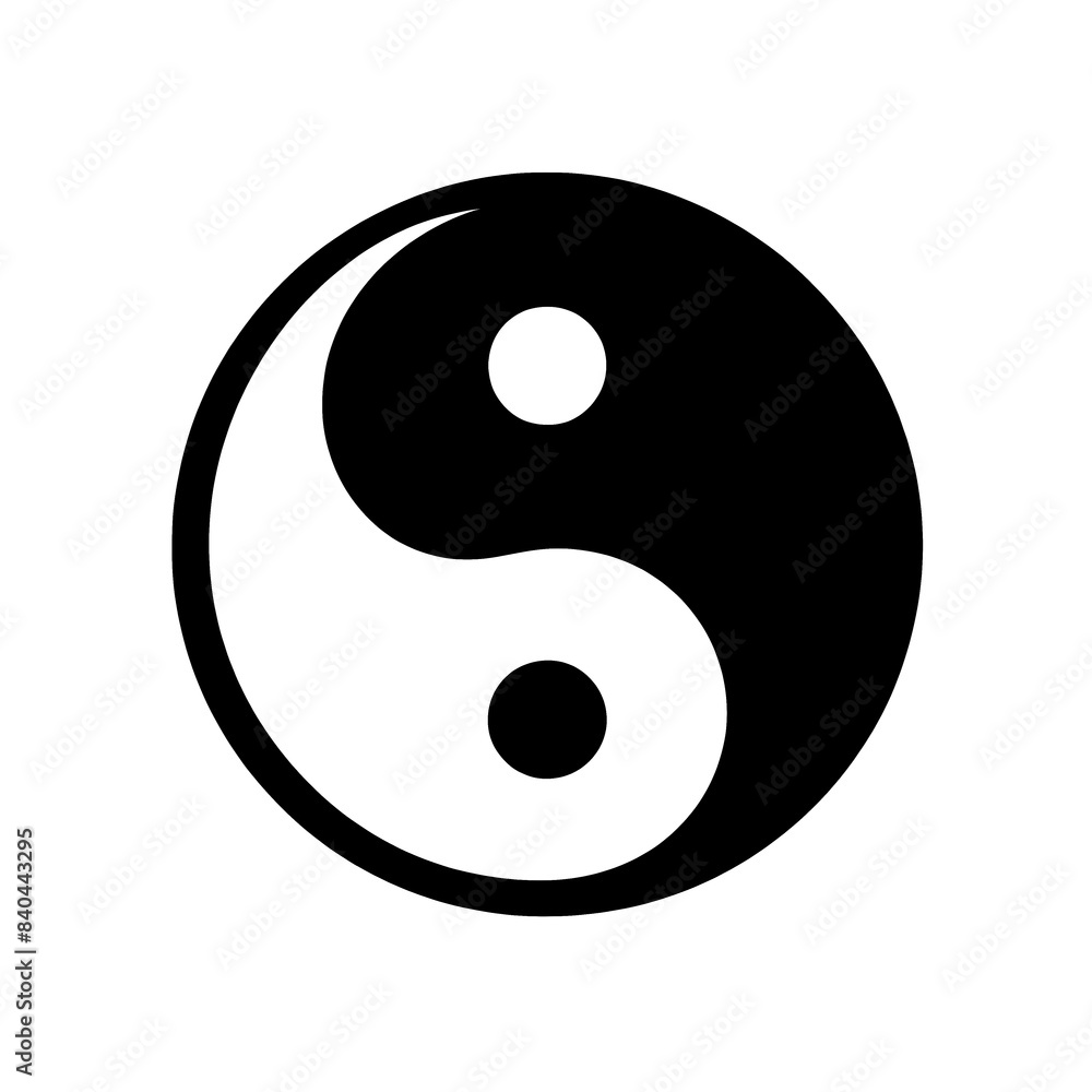 Isolated black and white vector illustration of yin-yang symbol on white background. Isolated black and white vector illustration of yin-yang symbol on white background.