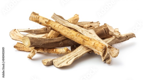 astragalus roots Isolated on white background. cooking ingredients for healthful food concept for designer
