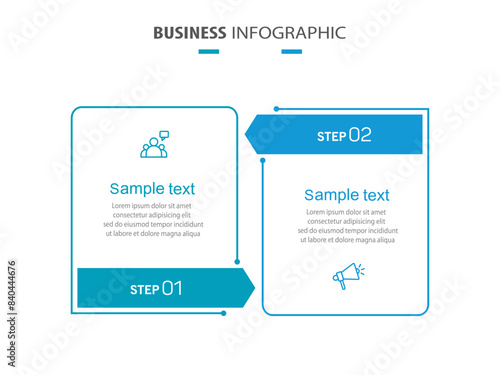 Vector infographic template with icons and 2 options or steps