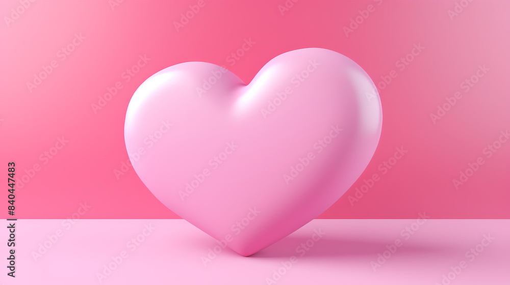 Heartshaped speech bubble Valentines concept isolated on a pink background for romantic messages.