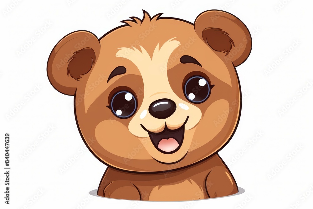 Express yourself with a funny and cute bear sticker featuring a beautiful face. Express yourself with a funny and cute bear sticker featuring a beautiful face.