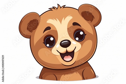Express yourself with a funny and cute bear sticker featuring a beautiful face.