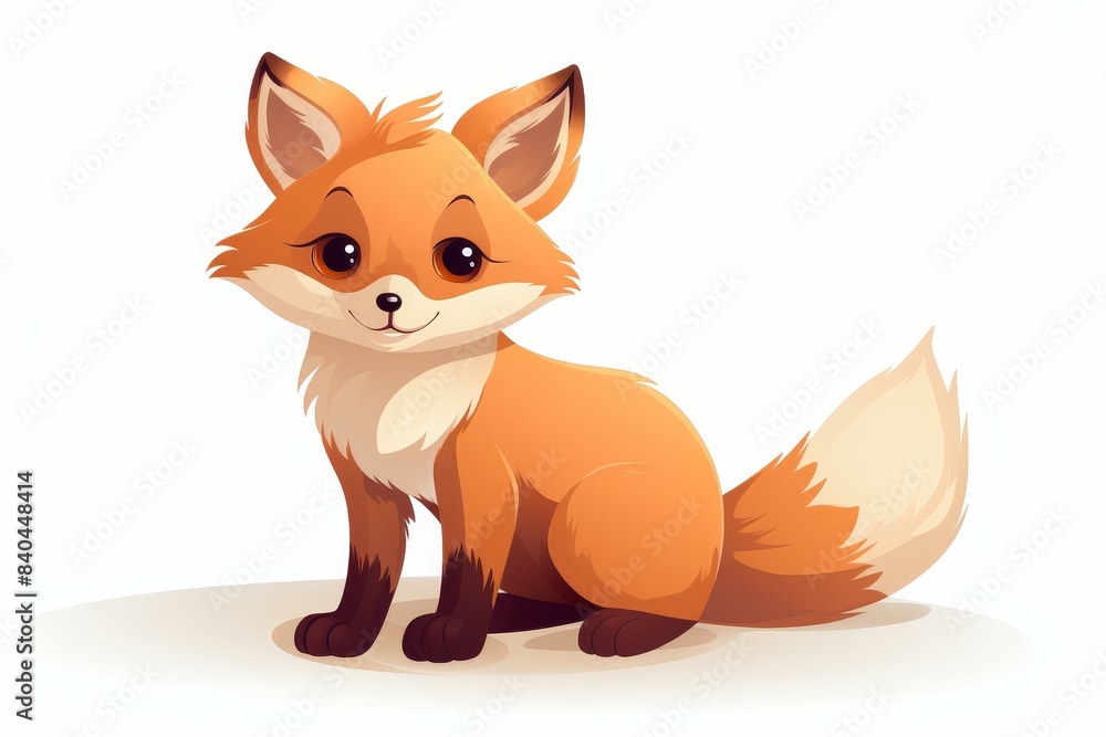 Cute and happy fox character illustration perfect for childrens books and nursery decor. Cute and happy fox character illustration perfect for childrens books and nursery decor.