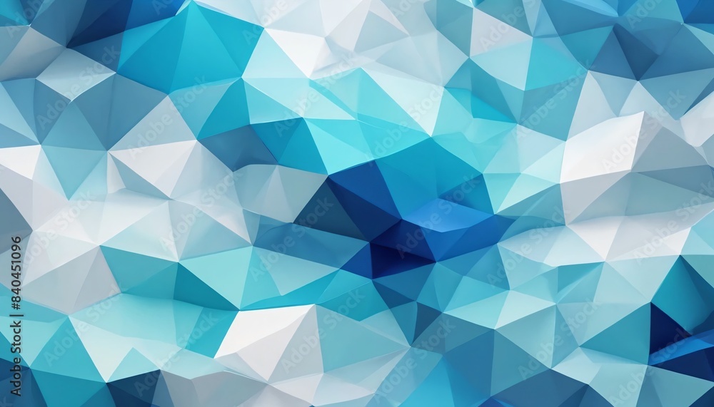 Obraz premium Cold-colored dynamic polygon pattern should include shades of blue