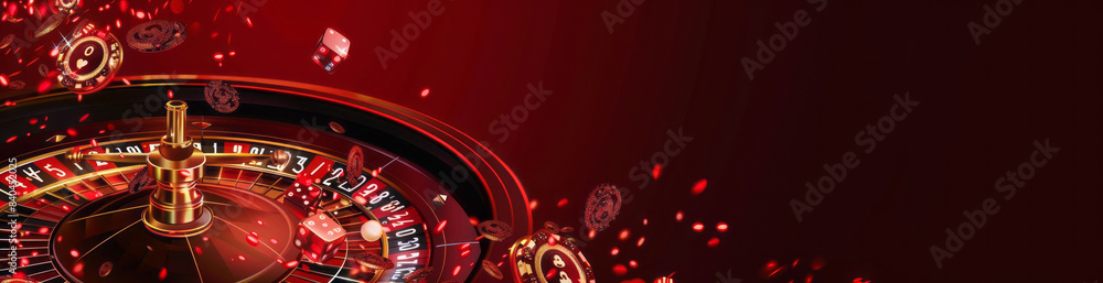Beautiful casino banner with gambling elements, Beautiful casino banner with gambling elements,