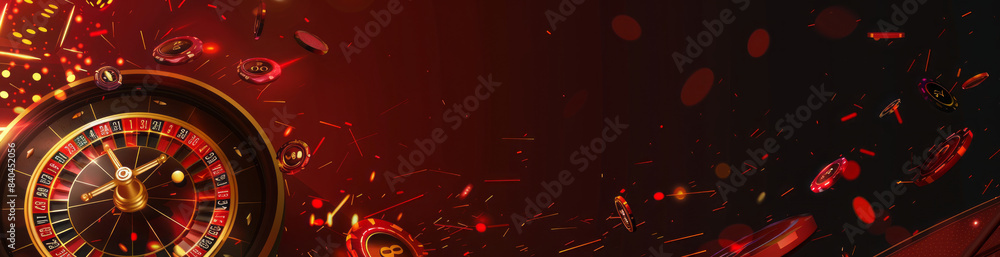Beautiful casino banner with gambling elements, Beautiful casino banner with gambling elements,