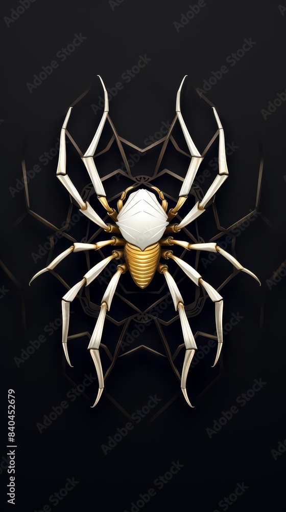 Arachnid arthropod flat design top view spider 3D render Monochromatic Color Scheme Arachnid arthropod flat design top view spider 3D render Monochromatic Color Scheme