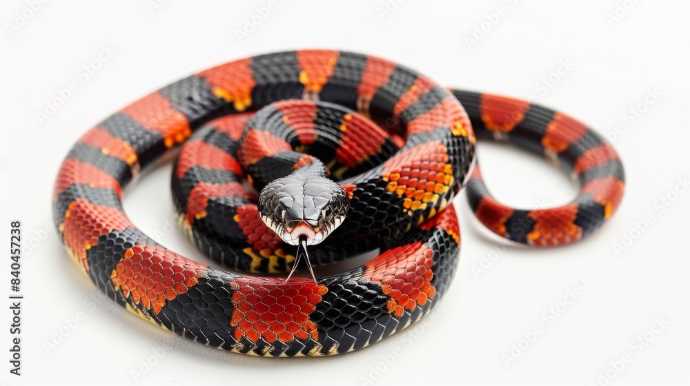 poisonous coral snakes Isolated on white background. Poisonous animals concept for designer poisonous coral snakes Isolated on white background. Poisonous animals concept for designer