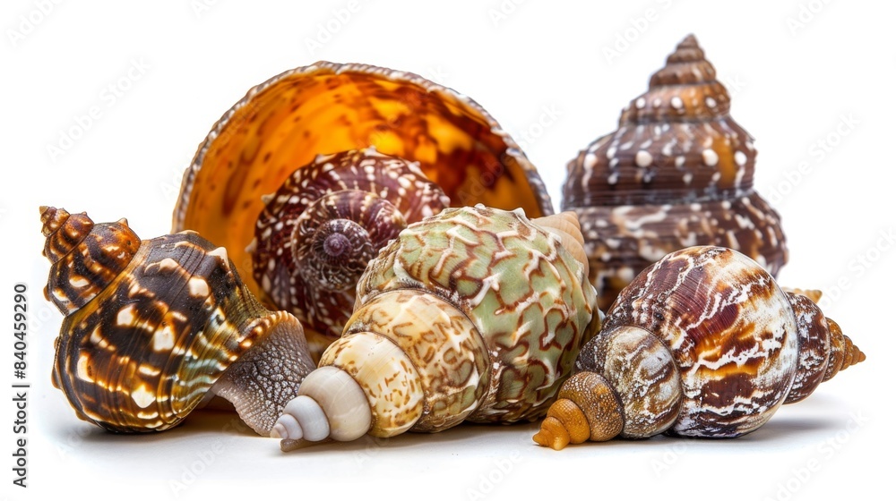 toxic cone snails isolated on white background toxic cone snails isolated on white background