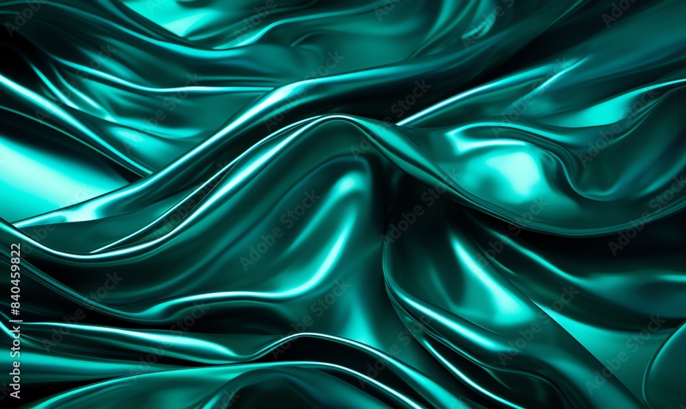 Obraz premium Radiant emerald liquid metal motif