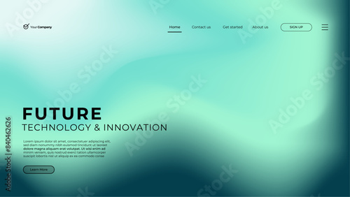 Flat abstract landing page template, Gradient style landing page template