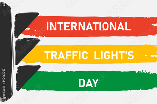 International Traffic Light's Day. August 5. Template for background, social media post. Vector illustration. Holiday concept. Background, banner, placard, card, poster design template